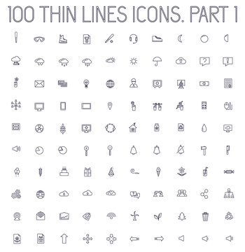 part 1 of collection thin lines pictogram icon