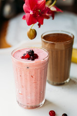 milkshake with berries