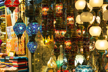 Colorful lamps in Grand Bazaar