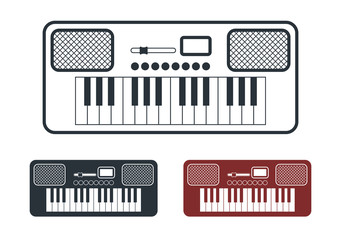 Synthesizer Icons Set, Vector Illustration