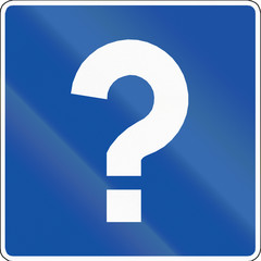 Chilean road sign with question mark: Information, variant B