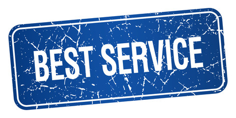 best service blue grunge textured isolated stamp