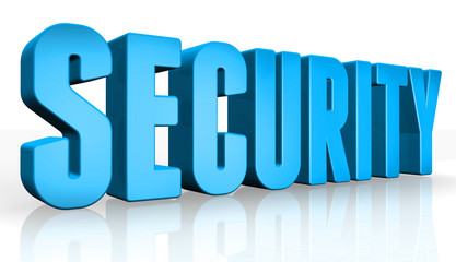 3D security text on white background