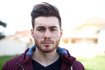 Casual cool young man with beard