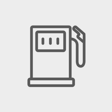 Gasoline pump thin line icon