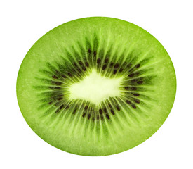 Sliced juicy kiwi isolated on white background