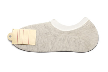 new gray socks label isolated white background