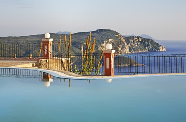 Pool in Lakones. Corfu  island. Greece