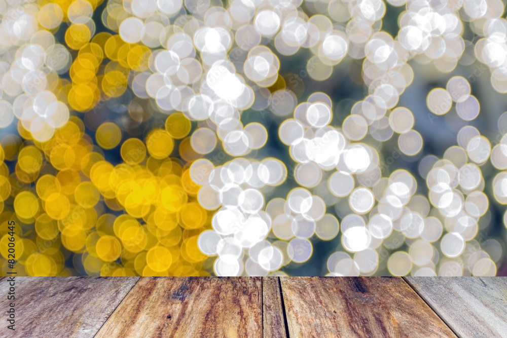 Aufkleber abstract circular bokeh backgroundand bokeh gold colour abstract