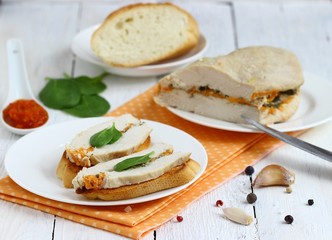 Chicken roll with vegetables