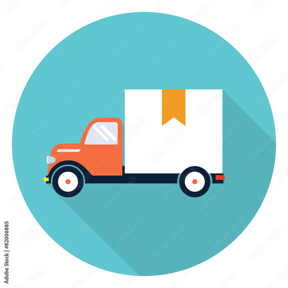 Wall mural vector delivery truck icon