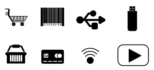 Commerce et informatique en 8 icônes