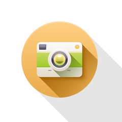 Retro Camera flat icon vector illustration