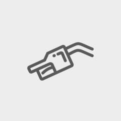 Gasoline pump nozzle thin line icon
