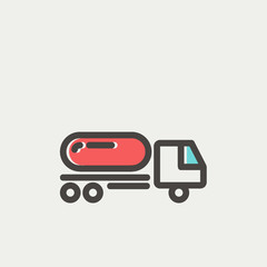 Fuel truck thin line icon