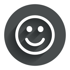 Smile icon. Happy face symbol.