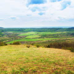 Fototapeta na wymiar Scenery of rolling hills landscape.