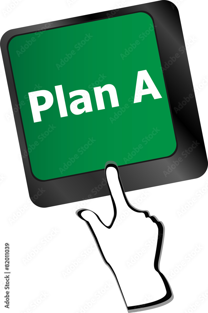 Poster plan a key on computer keyboard - internet business vector