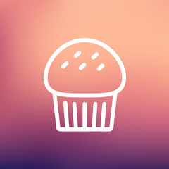 Cupcake thin line icon