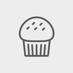 Cupcake thin line icon