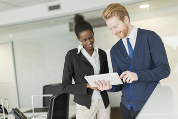Young couple in the office