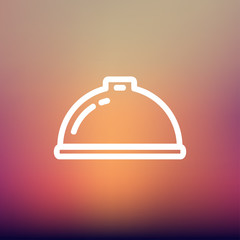 Food serving tray thin line icon