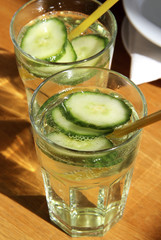 Cucumber drink on the table