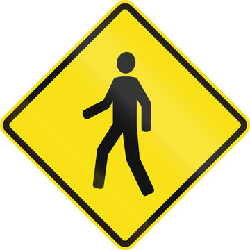Chilean road warning sign: Pedestrian crossing