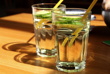 Cucumber drink on the table