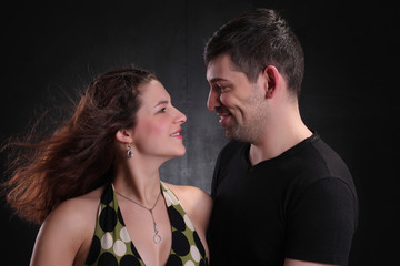  man and woman happy together