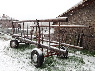 Winter Wooden Cart