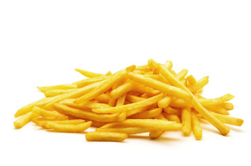 potato fry on white 