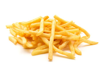 potato fry on white 