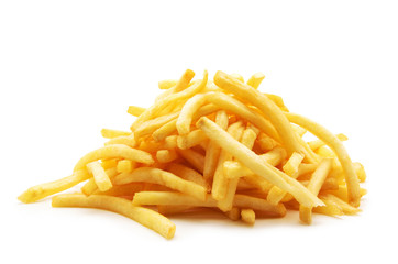 potato fry on white isolated background