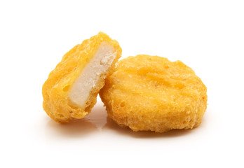 Chicken nuggets isolated on white 