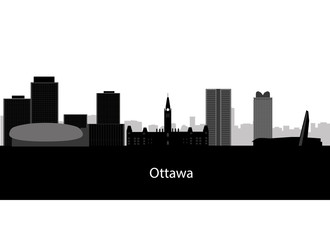 Fototapeta premium Ottawa Canada city skyline silhouette vector illustration