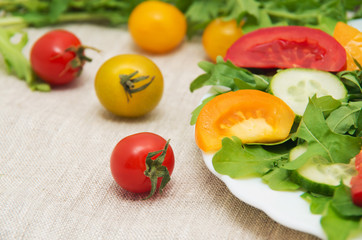  rucola and cucumbers