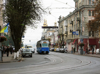 Obraz premium Tram and street