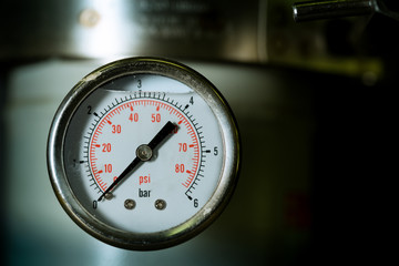 manometer turbo pressure meter gauge in pipes oil plant