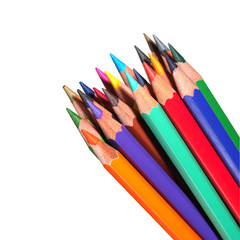 Colour pencils isolated on white background