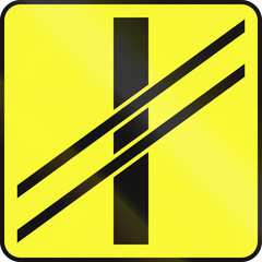 Polish warning sign: Paths crossing road