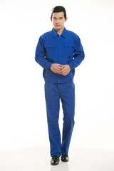 The young engineer various occupation clothing standing in front