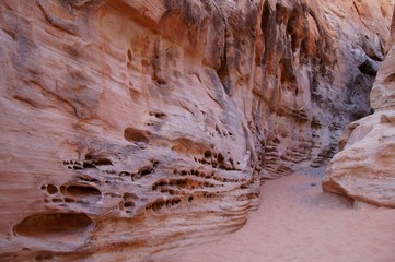 A path between the rocks in Valley of Fire State Park.
