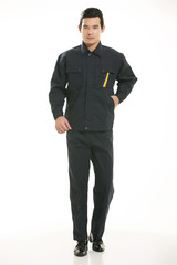 The young engineer various occupation clothing standing in front