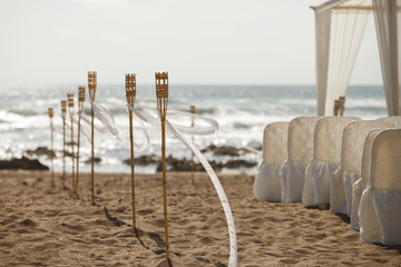 Beach wedding ceremony