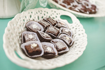 Plate full of brownies