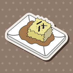 japanese food theme tofu elements vector,eps