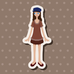 lady girl cartoon theme elements