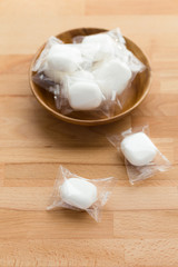 Tea time with marshmallow candy