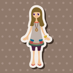 lady girl cartoon theme elements vector,eps